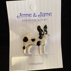 NEW Sterling Silver Chihuahua Pin by Anne and Jane